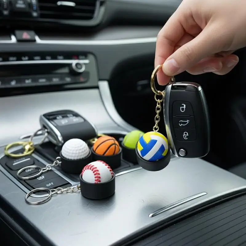 3D Print Fidget Button Keychain Sports Ball Basketball Football Clicker Toy for Relaxation Stress Office Classroom