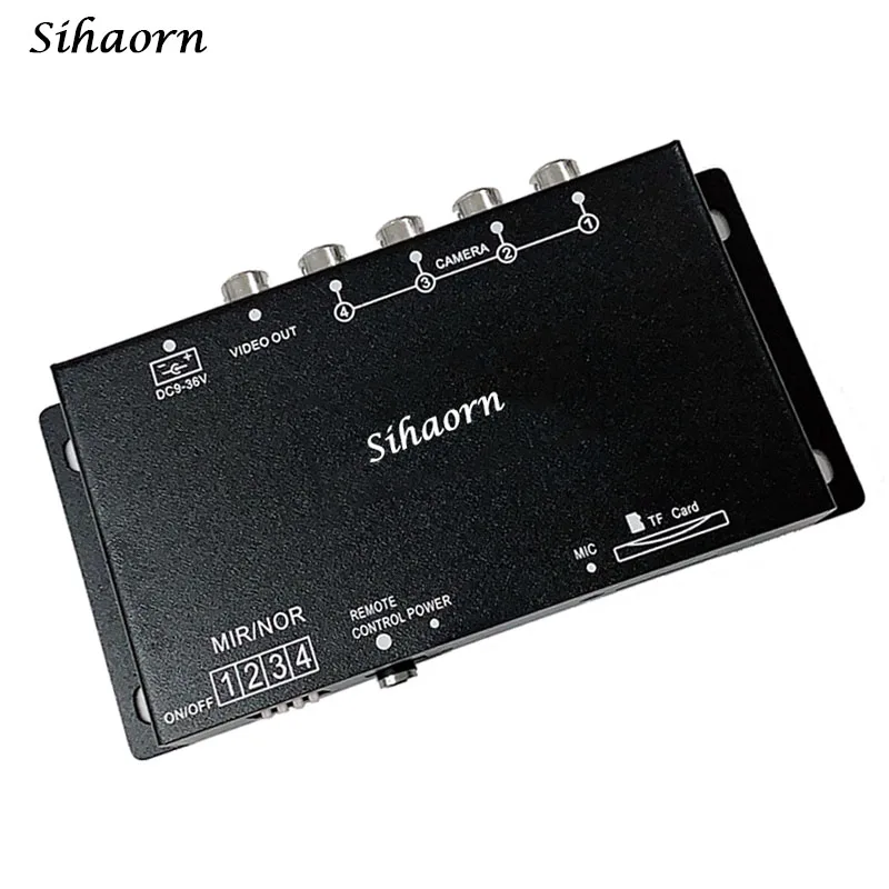 Sihaorn Car Video Recorders 9-36V / Parking Assistance Video Switch Combiner Box 360 Degree Left / Right / Front / Rear Camera