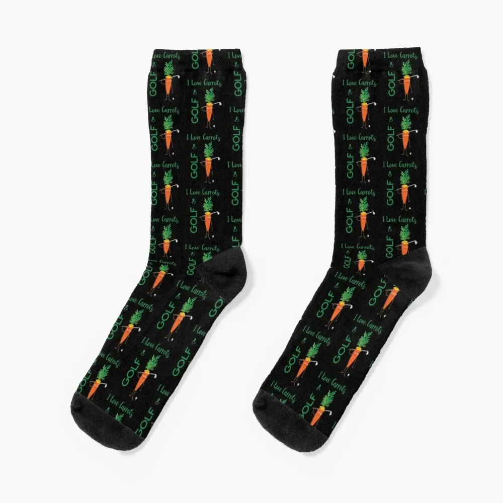 

I Love Carrots & Golf - Golf Lover Golfer Vegan Veggie Gift Socks cool luxury Climbing Soccer Socks For Girls Men's