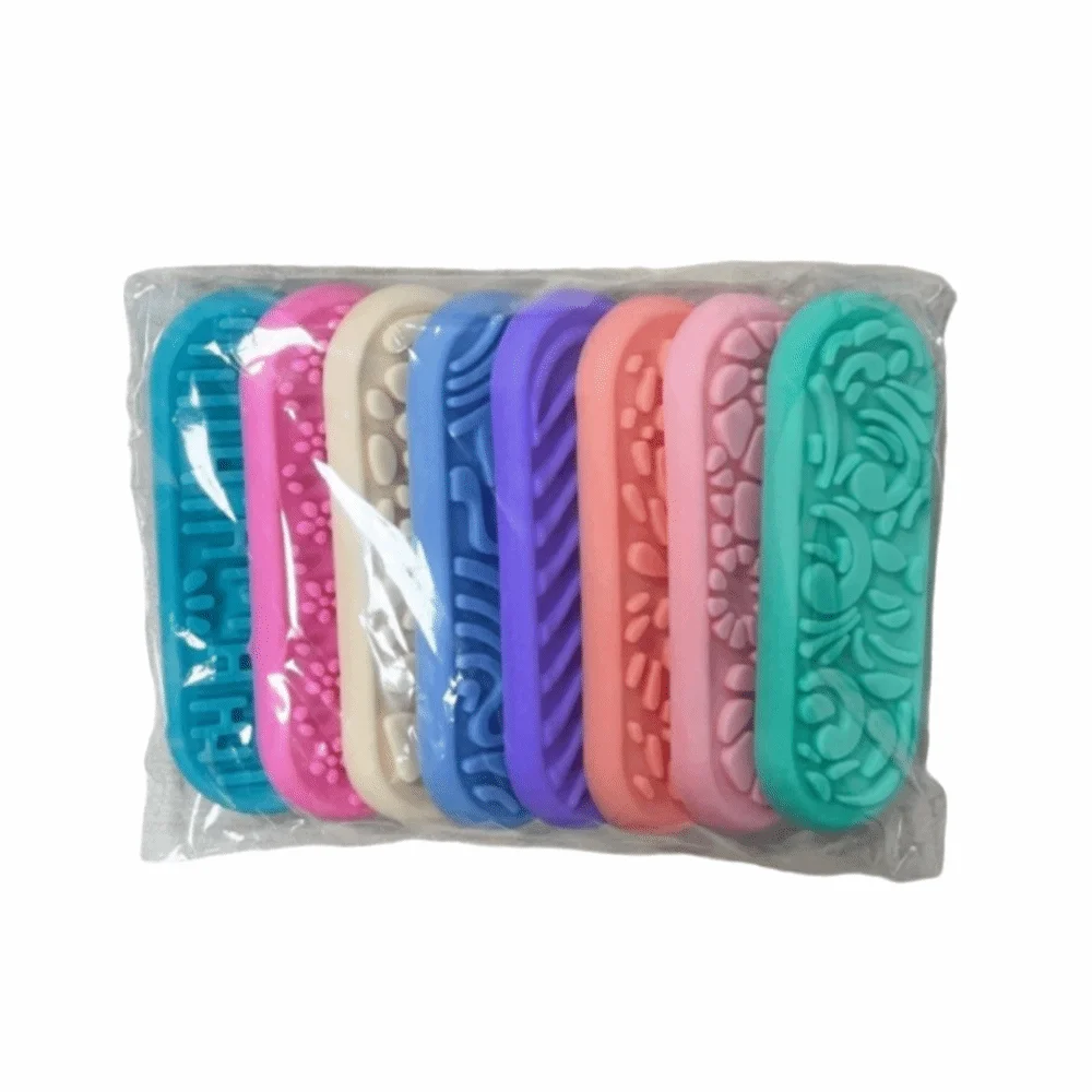 Soft Silicone Sensory Stone Toy Textured Surface Portable Size Textured Worry Stones Creative Design Unique Gift