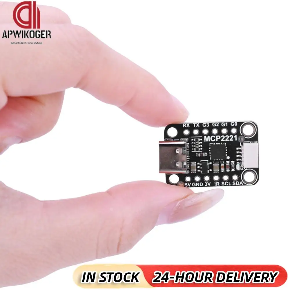 MCP2221A General Purpose USB To GPIO ADC I2C MCP2221A Breakout USB To GPIO Module Board for Adafruit Stemma QT/Qwiic