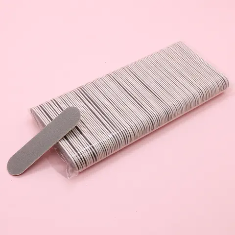 100pcs Nail Files Disposable Mini Wooden File Double Sides Emery Board Grey Sandpaper Grinding Polishing Portable Manicure Tools