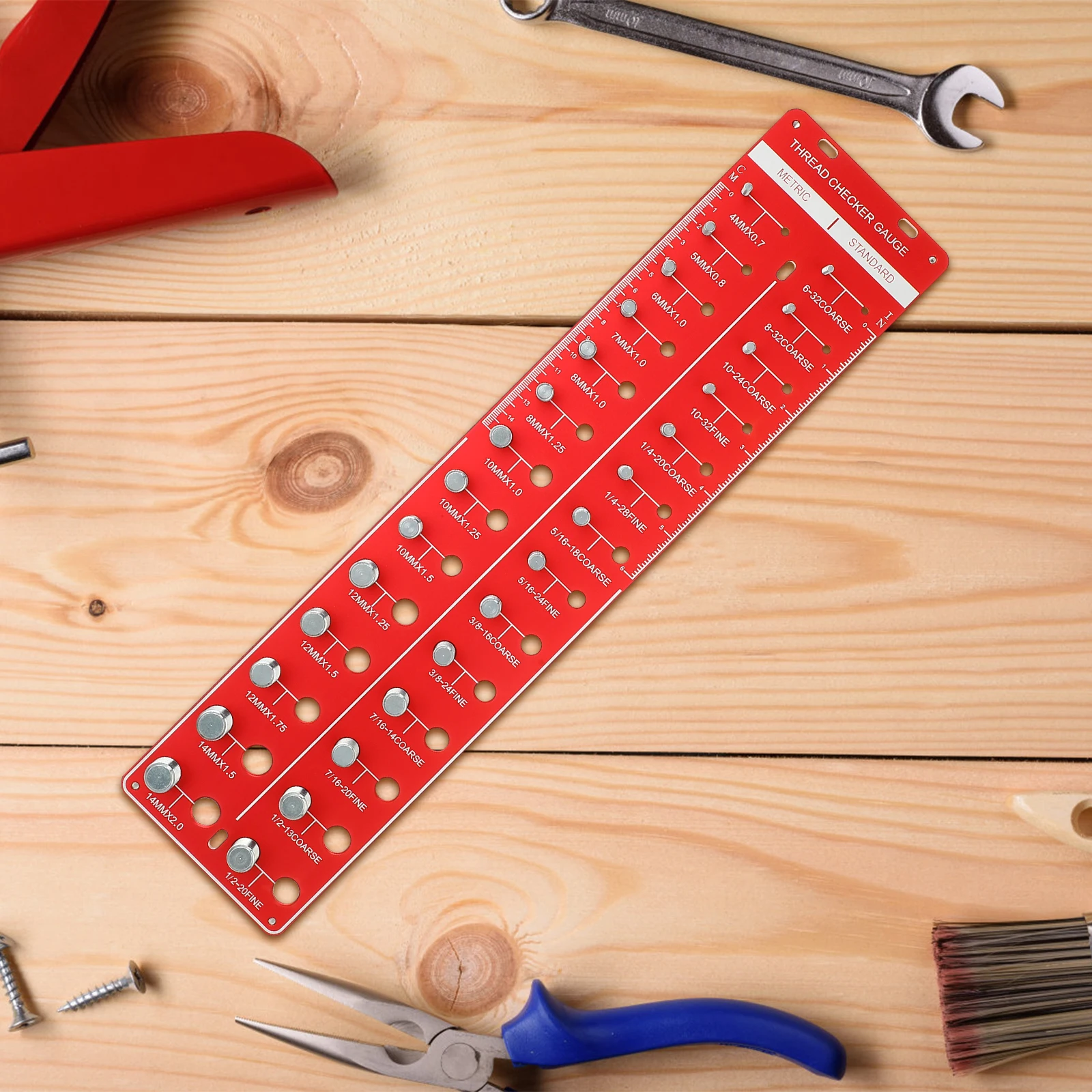 

28 Types Checker M4- 2 Thread Checker Gauge 0 Aluminum Gauge Nut Bolt Thread Gauges Measuring Tool