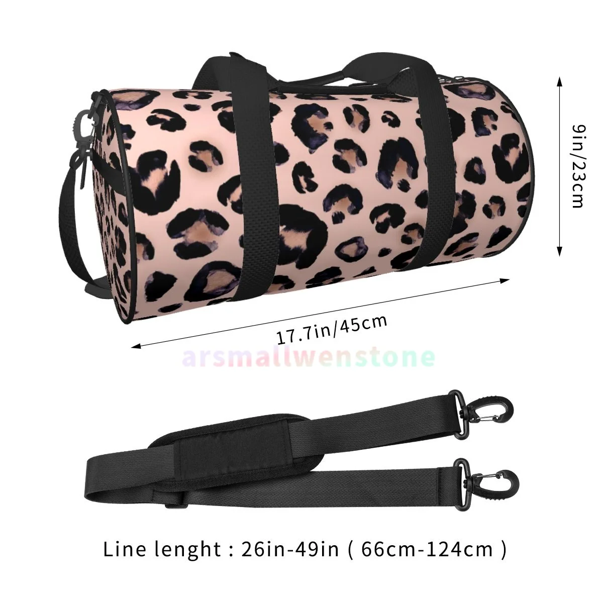 Cheetah-bolsa de viaje para Yoga, mochila duradera de entrenamiento, bolsos redondos para Fitness al aire libre, color rosa