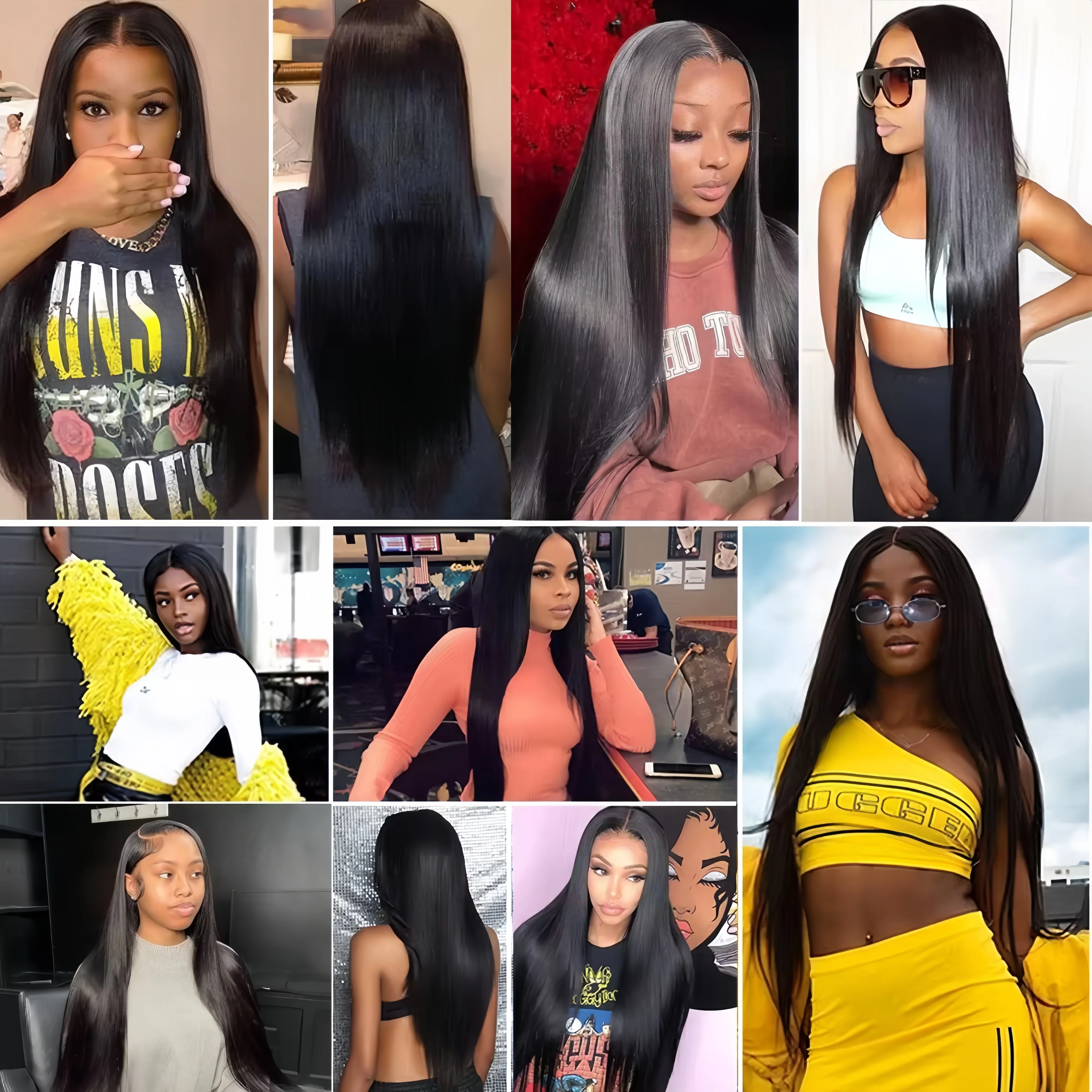 วิกผมตรงแบบลูกไม้ด้านหน้าขนาด 30-40 นิ้ว ผมตรงบราซิลแท้ วิกผมมนุษย์ 13x4 13x6 HD Lace Frontal สำหรับผู้หญิง