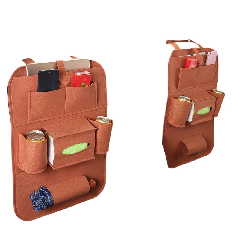 Hot Sale Felt Car, Kick Mats Car Back Seat Protector For Kids, 6-Pocket Storage