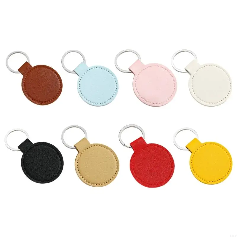 F1CF New Secure Holder PU Leather Keychain Metal Pendant Decors for Daily Use