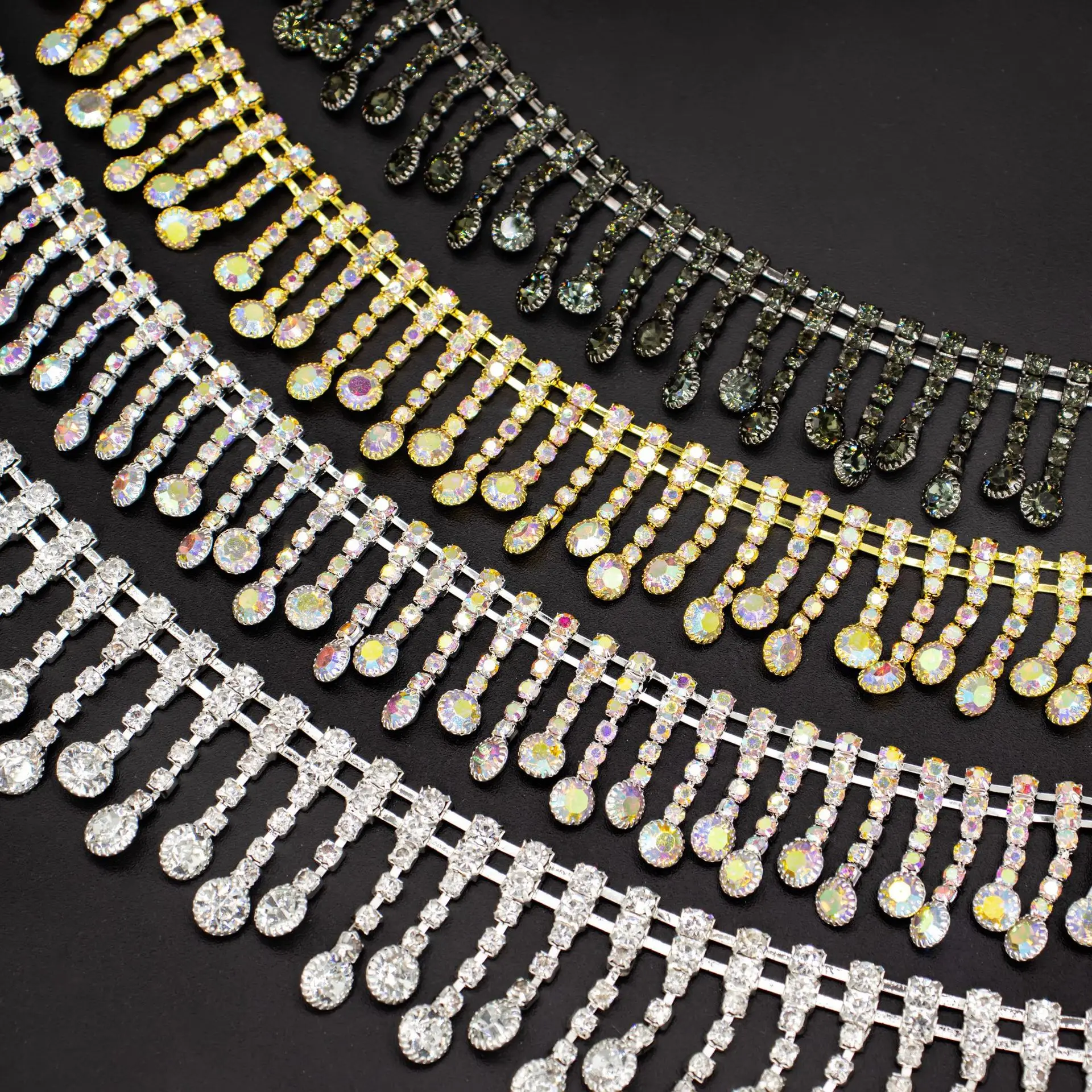 

Round Rhinestone Claw Fringe Chain for DIY Welded Apparel Jewelry Trimming Accessories