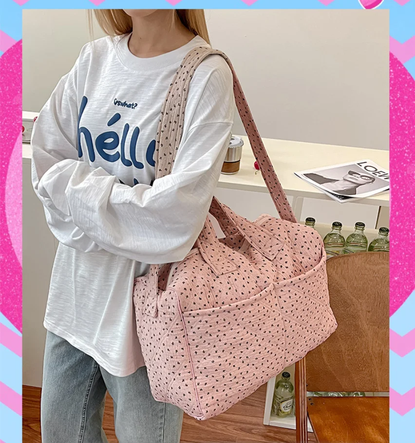 Large Capacity Mommy Bag Travel Tote Handbag for Women Baby Diaper bag Floral Print Multifunctional Crossbody Bags Женская сумка