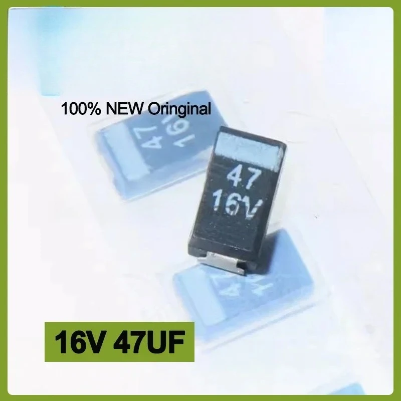 

10-100 шт. танталовые конденсаторы черные 16 В/47 мкФ объем C-типа 6032 47 мкФ/16 В шелкография 16 В 47U