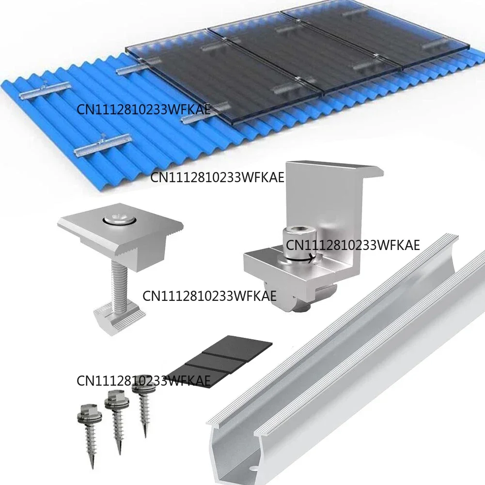 Solar Panel Racking Photovoltaic Mounting Bracket Clamp Aluminum Bracket Rail Fastening Solar Panel Racking Mounts Accessories