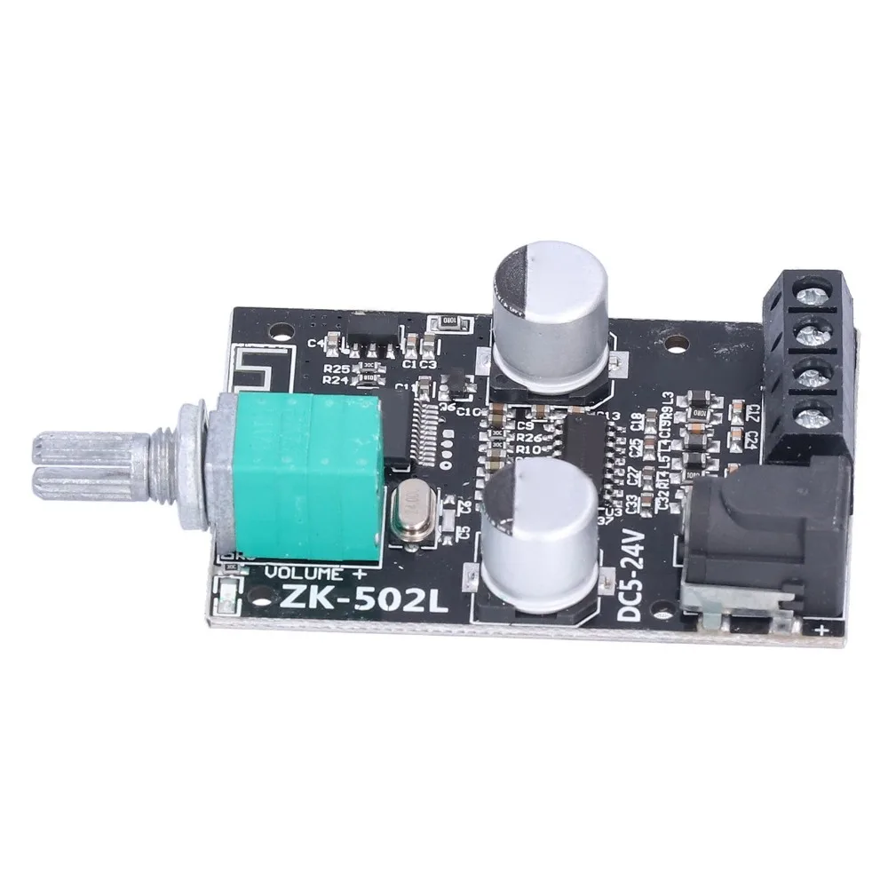 

ZK-502L BT Power Amplifier Board 2x50W Dual Channel BT 5.0 Audio Amplifier Module BT and AUX Inputs DC 5-24V Amplifier Board