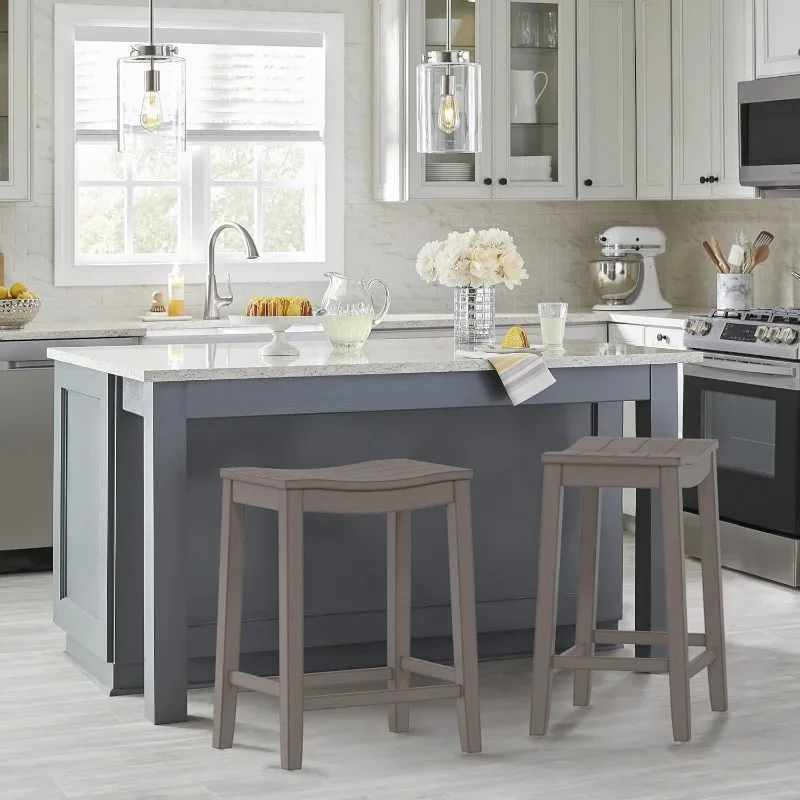 Furniture Fiddler Backless Counter Height Saddle Stool, Dining Room Chairs Home Kitchen Stools