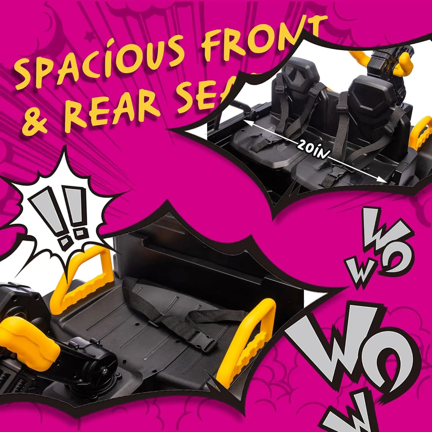 3 مقاعد للأطفال ركوب على شاحنة مع مسدس مياه 24 فولت ركوب على ألعاب للأطفال الكبار الصغار سيارة كهربائية الوالدين أضواء عن بعد بلوتوث