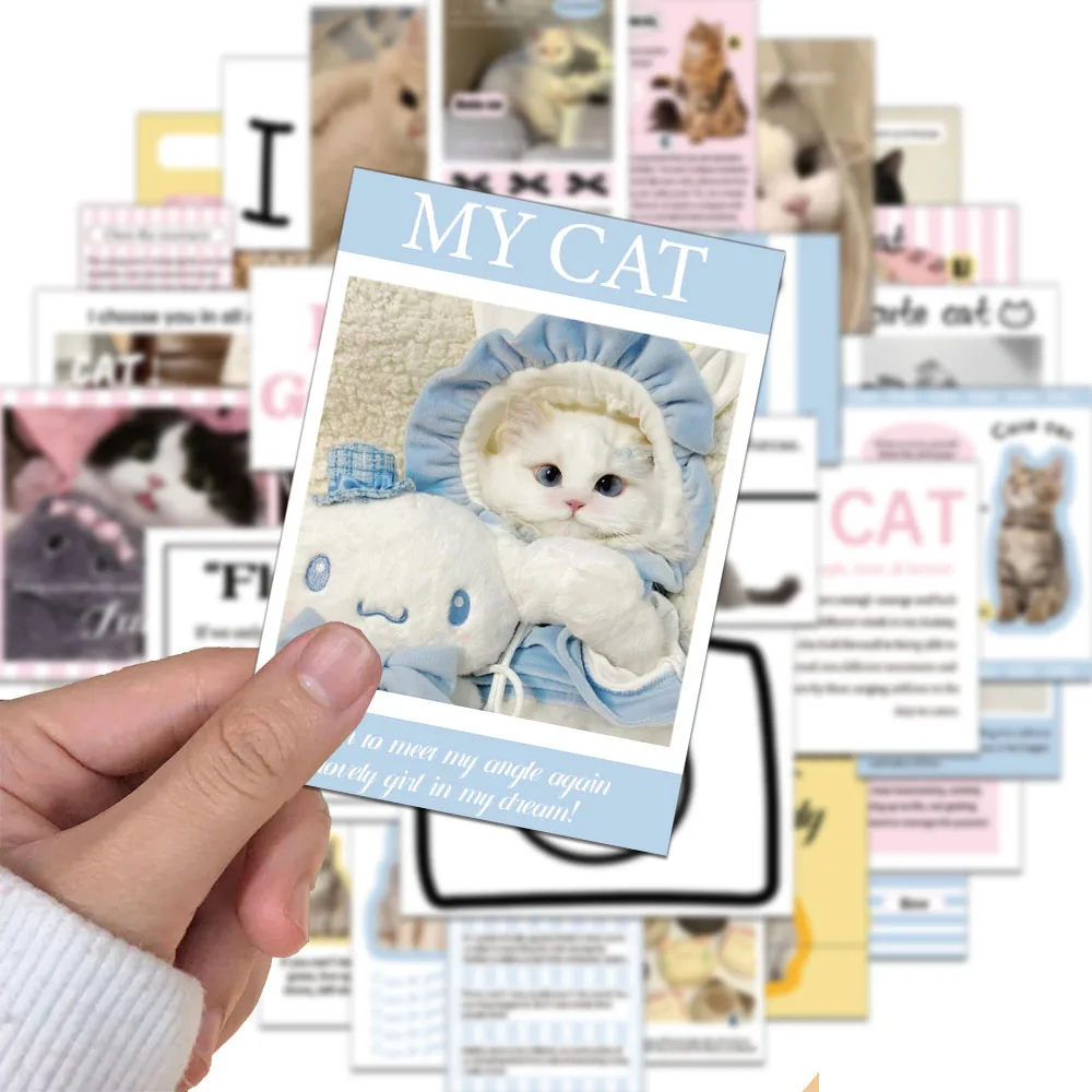 Paquete de pegatinas de gato creativas, decoración de pegatinas, funda de teléfono, cuaderno, equipaje, taza de agua, pegatina impermeable DIY, 30 Uds.