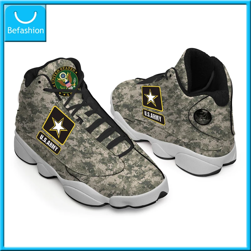 Dropshipping Print On Demand Custom Basketball Sneaker USA United States Military US Army Custom Print POD Shoes Free Shipping