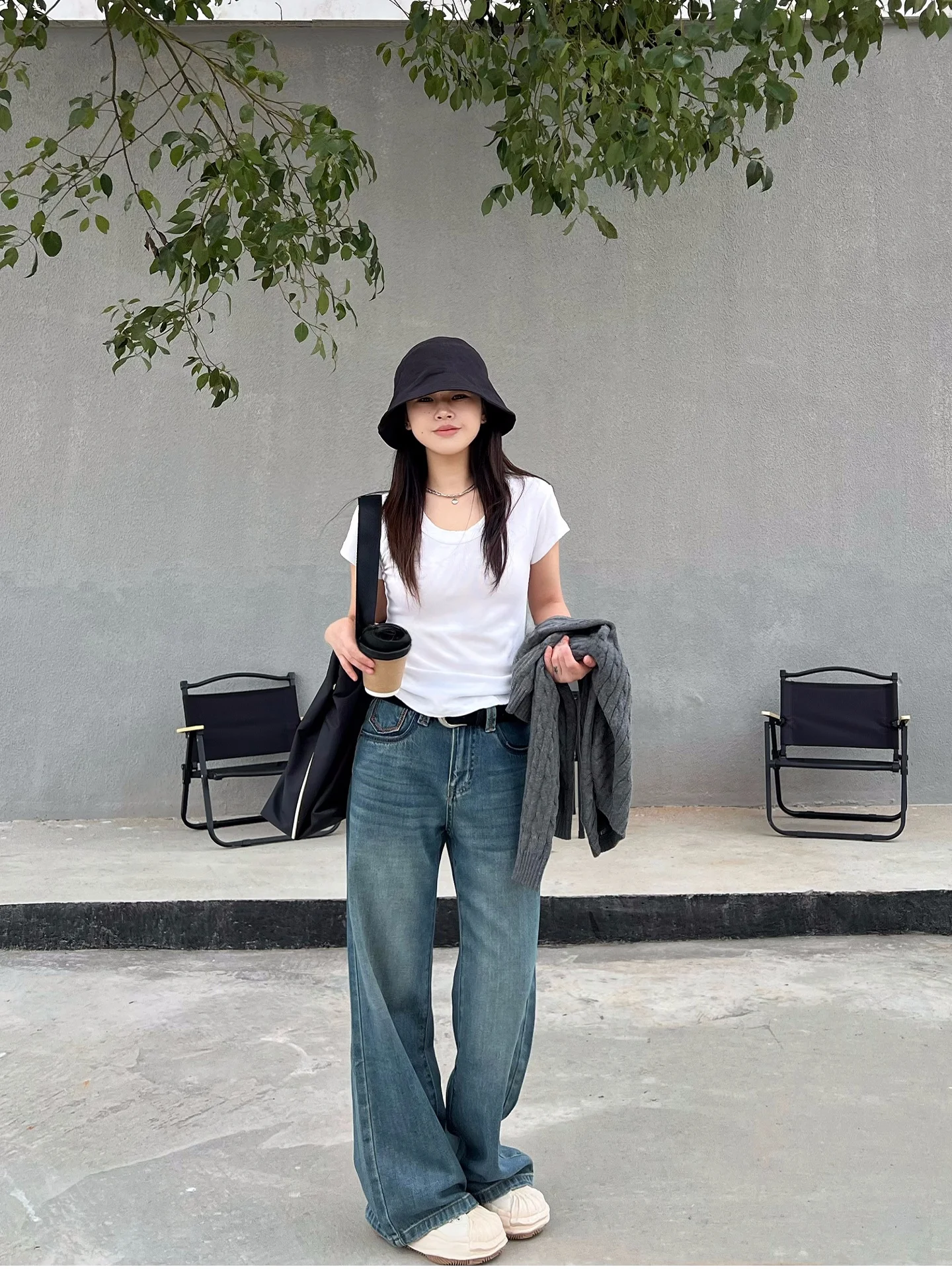 

High Waist Wide Leg Jeans Women's Loose Slimming Spring Autumn Long Straight Tube Pants Cotton Zipper Closure Ladies Jeans