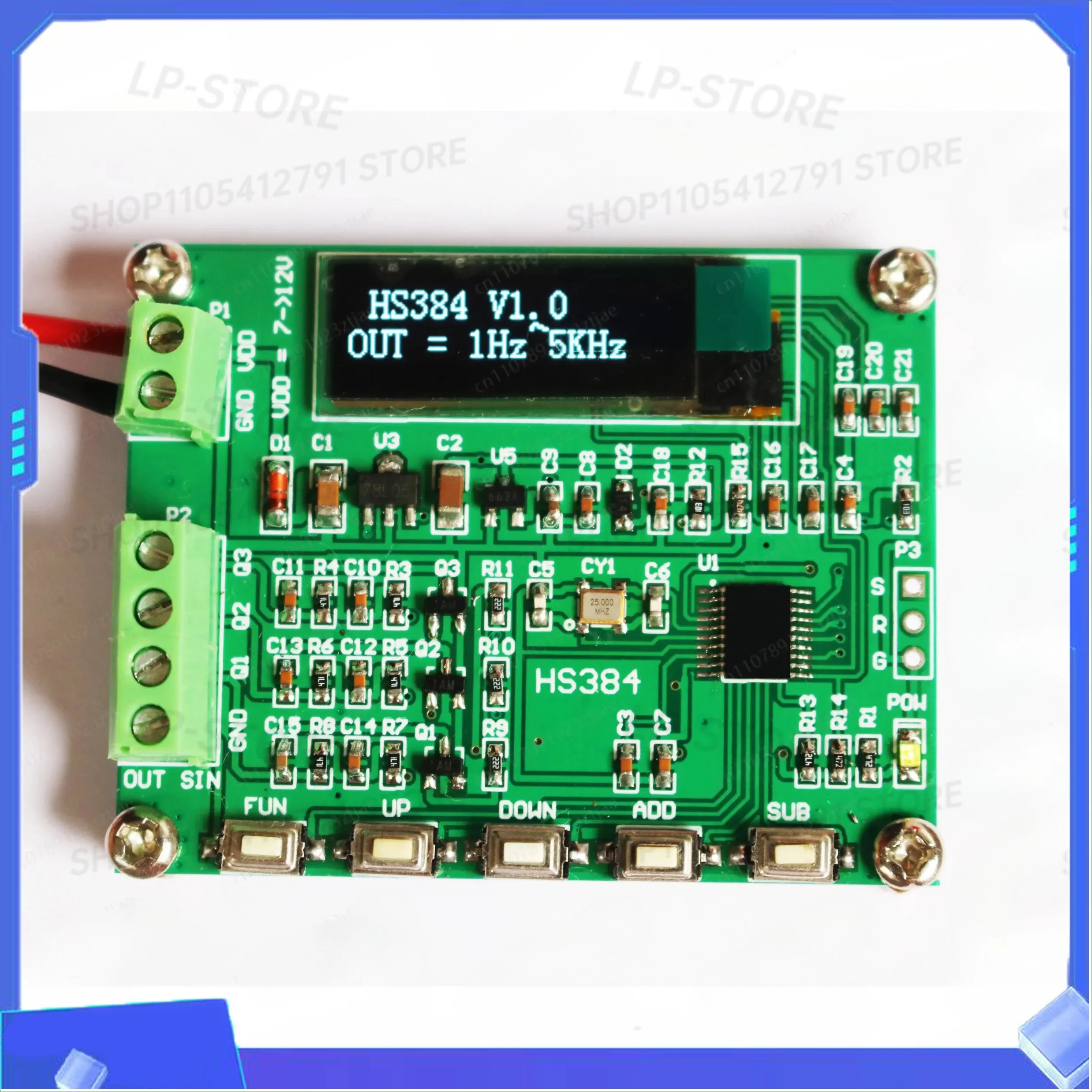 New 1Hz~ 5KHz three-phase sine wave signal generator instrument, resolution 1 degree