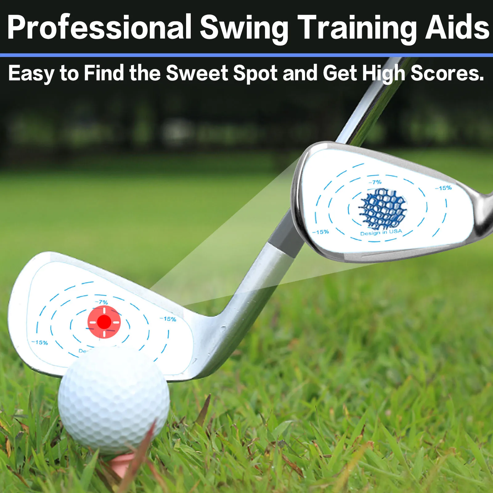 تسميات ملصقات الشريط تأثير نادي الغولف للمكاوي تحسين دقة التأرجح مع تحليل البقع الحلوة للتدريس الذاتي 125 قطعة