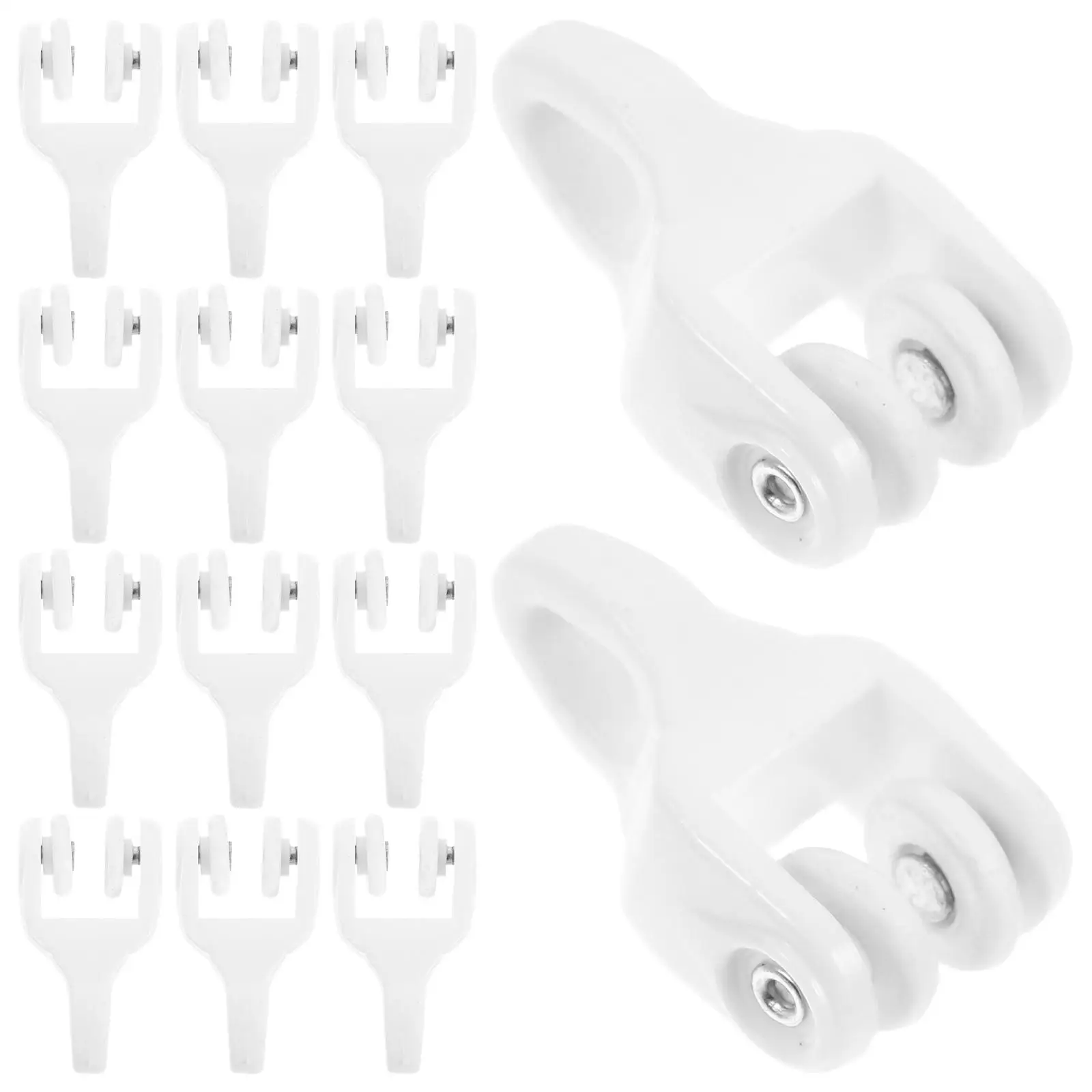 

20 Pcs Hook Curtain Track Pulley Rail Gliders Slides Metal Accessories Tracks and Fittings Hooks White Roller