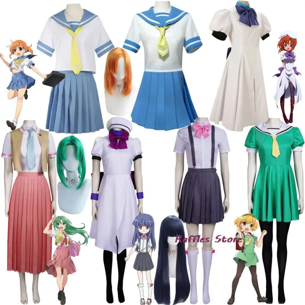 

Anime Higurashi When They Cry Hou Ryugu Rena Reina Furude Rika Hojo Satoko Sonozaki Mion Shion Cosplay Costume Wig Halloween Set