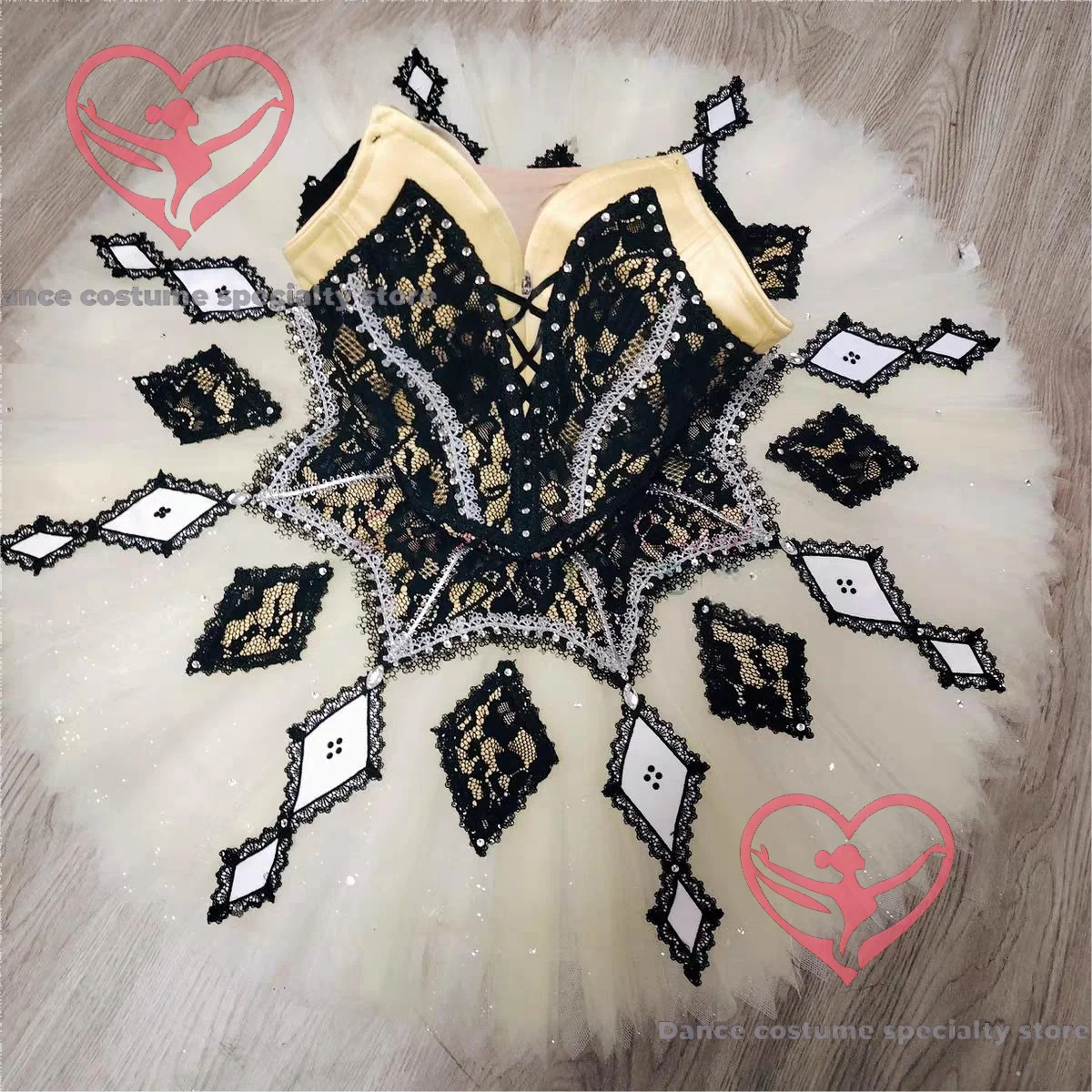 Professional million clown ballet performance dress, tutu skirt competition costume, customised PDE stage wear