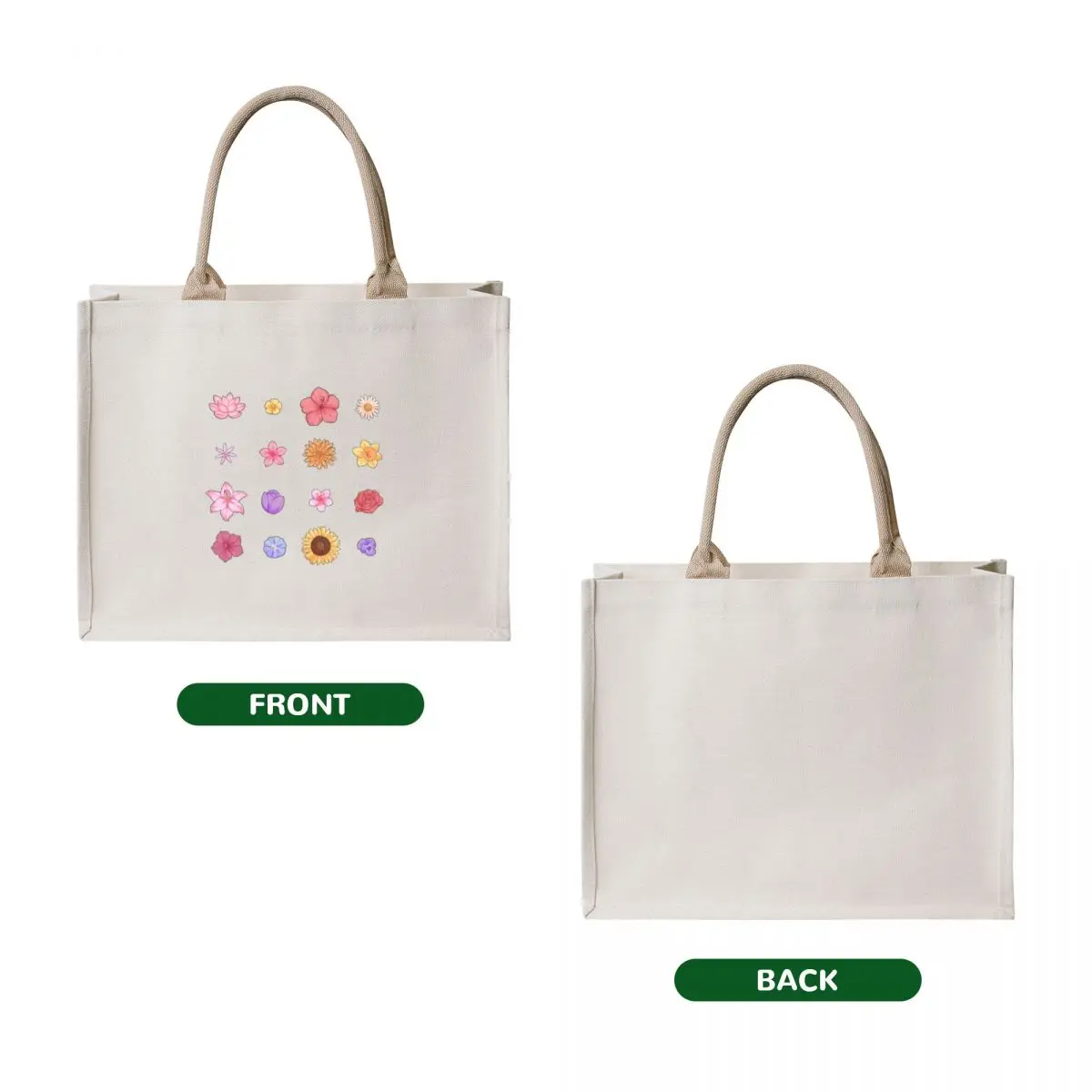 Pastel Flower Set Tote Bag Women's shopping bag Shopper handbag canvas tote bag
