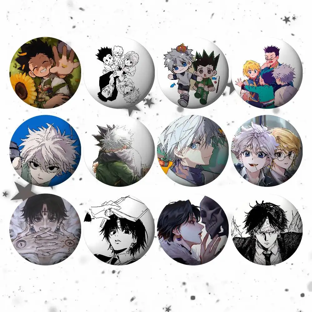 أمين H-HUNTER H-HUNTER شارات شارات الكرتون دبابيس مستديرة على ظهره سترة الاكريليك زر دبابيس جمع الهدايا