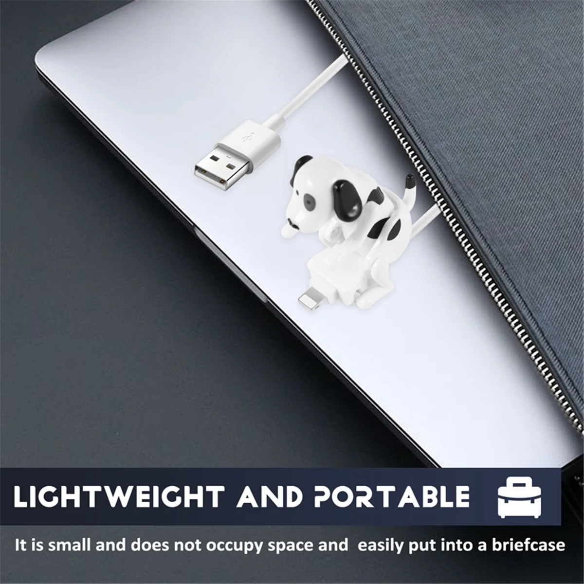 

USB-кабель лучшего качества, забавное зарядное устройство для горбатой собаки для iPhone 13/12/11 и других, USB-кабель для быстрой зарядки с движущейся пятнистой собакой