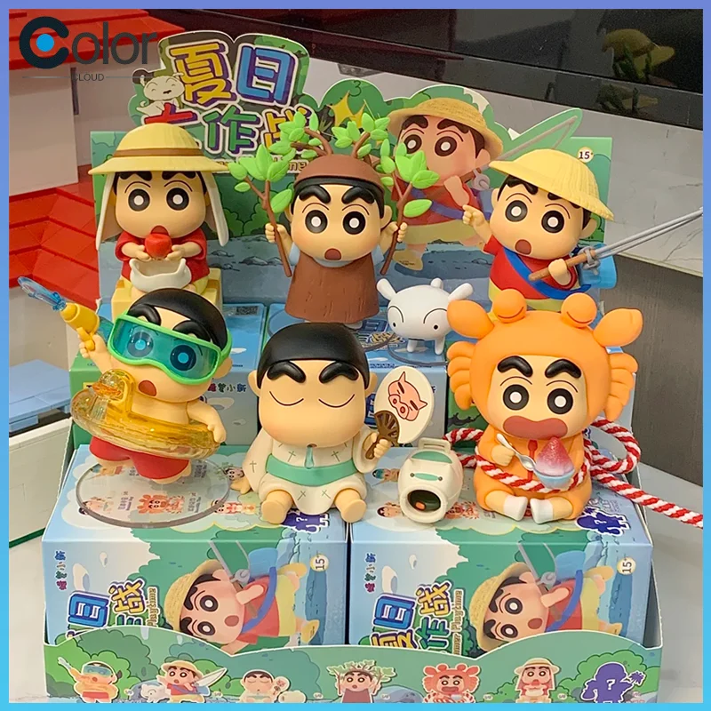 

Новый продукт, натуральный карандаш Шин-Чан, серия Summer Battle, слепая коробка, виниловая плюшевая дизайнерская кукла, украшение для рабочего стола, праздничный подарок