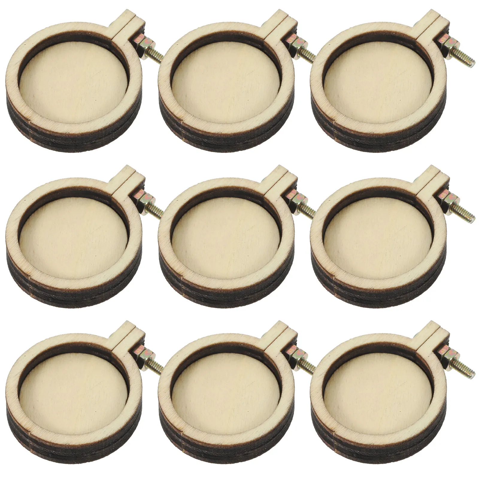 

10PCS Mini Embroidery Hoops Wooden Cross Stitch Fixing Frames Decorative Craft Travel Kit Display Stretch Jewelry Gifts