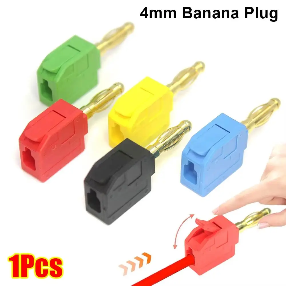 

1Pcs New 4mm Banana Plug Solderless Brass Quick Connect Banana Jack High Current 32A Wire Connector For Speakers