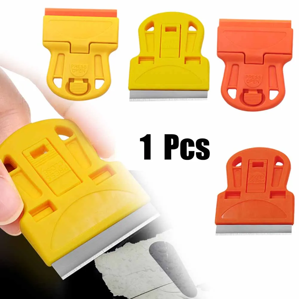 Car Glass Scraper With Blade Car Window Glass Adhesive Sticker Remover Razors Blade Scraper Clean Ceramic Stovetop Car Scraper