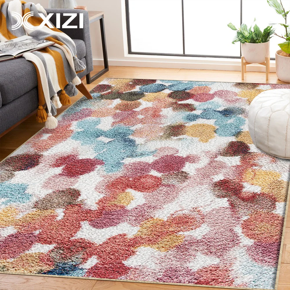 דפוס נקודה גיאומטרי צבעוני סלון שטח גדול שטיח, שטיח מטבח חדר אמבטיה אמבטיה נגד החלקה רצפה מחצלת, קישוט הבית