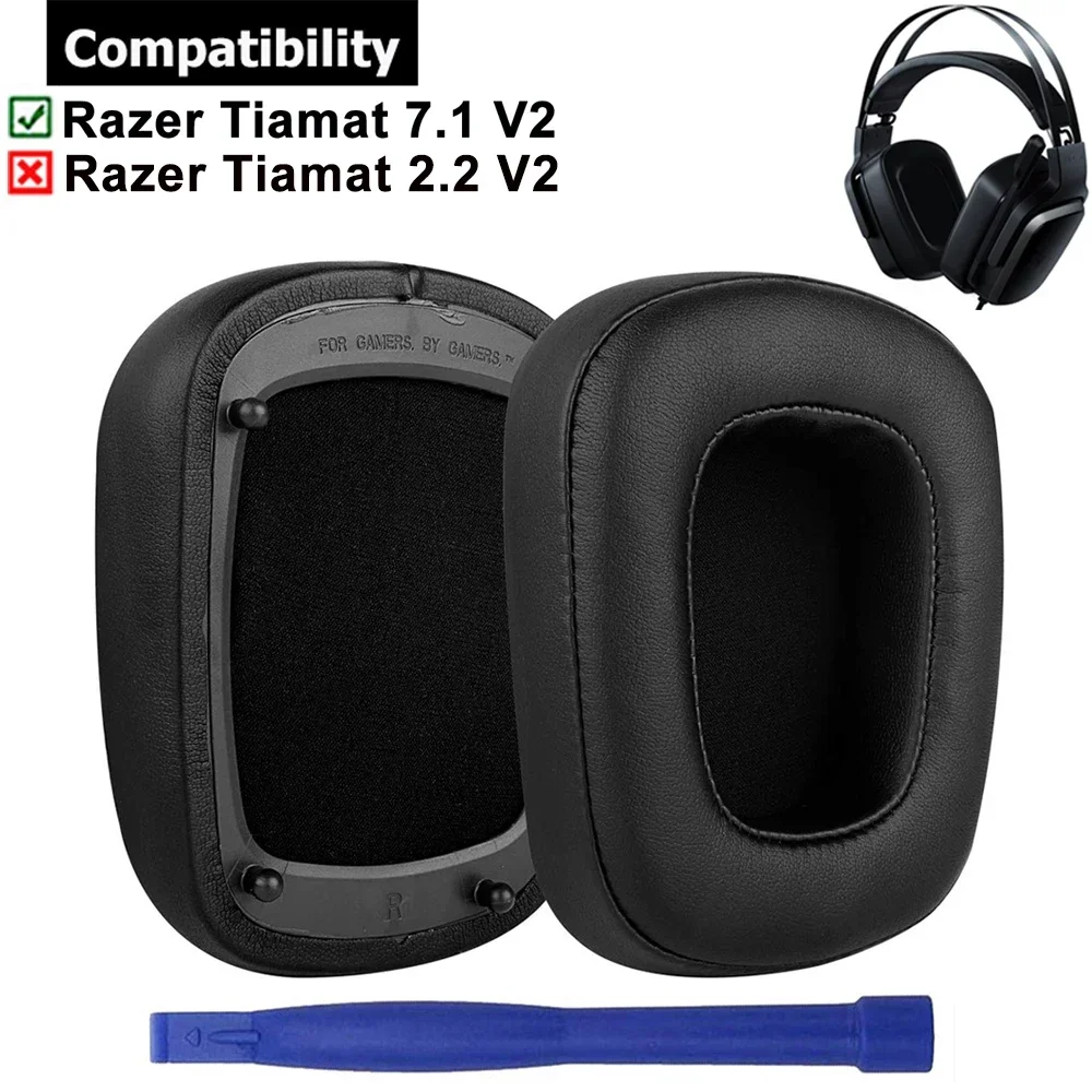 Suitable for Razer Tiamat 7.1 V2 Headsets Replacement Protein memory sponge PU Ear Cushion Cups Cover Pads Earpads Repair Parts