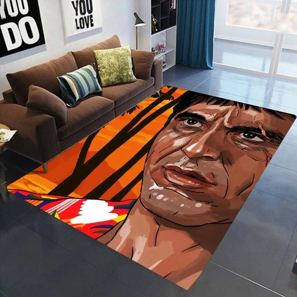 Scarface Tony Montana The World Is Yours  Movie Rug for Bedroom Living Room Carpets for Room Floor Mat Home Decor Non-Slip Rug