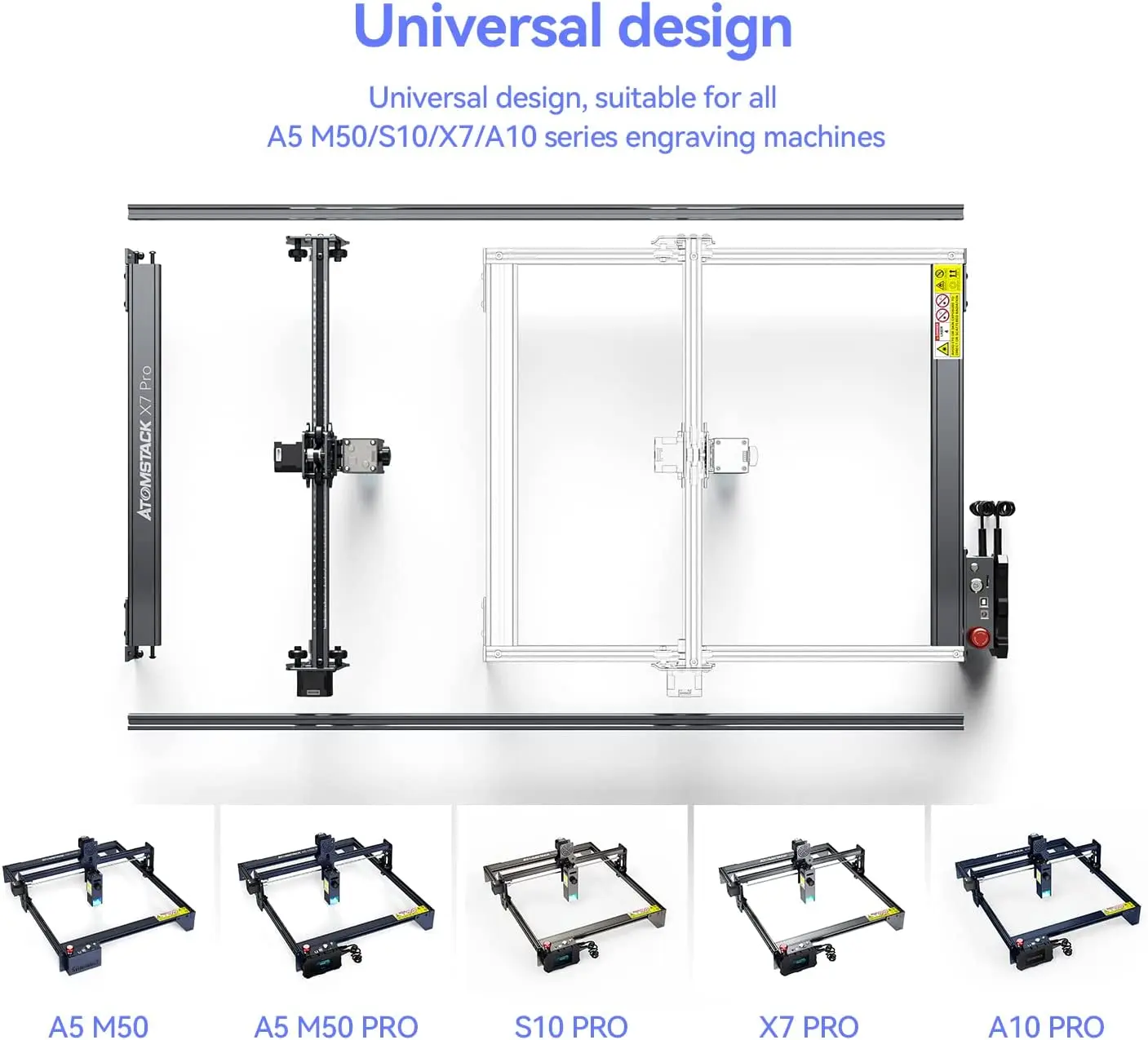 ATOMSTACK X7 Pro Extension kit Y-axis Extension to 850x410mm for A10 Pro S10 Pro A5 M50  A5 M50 Pro A5 A5 Pro+ Laser Engraving