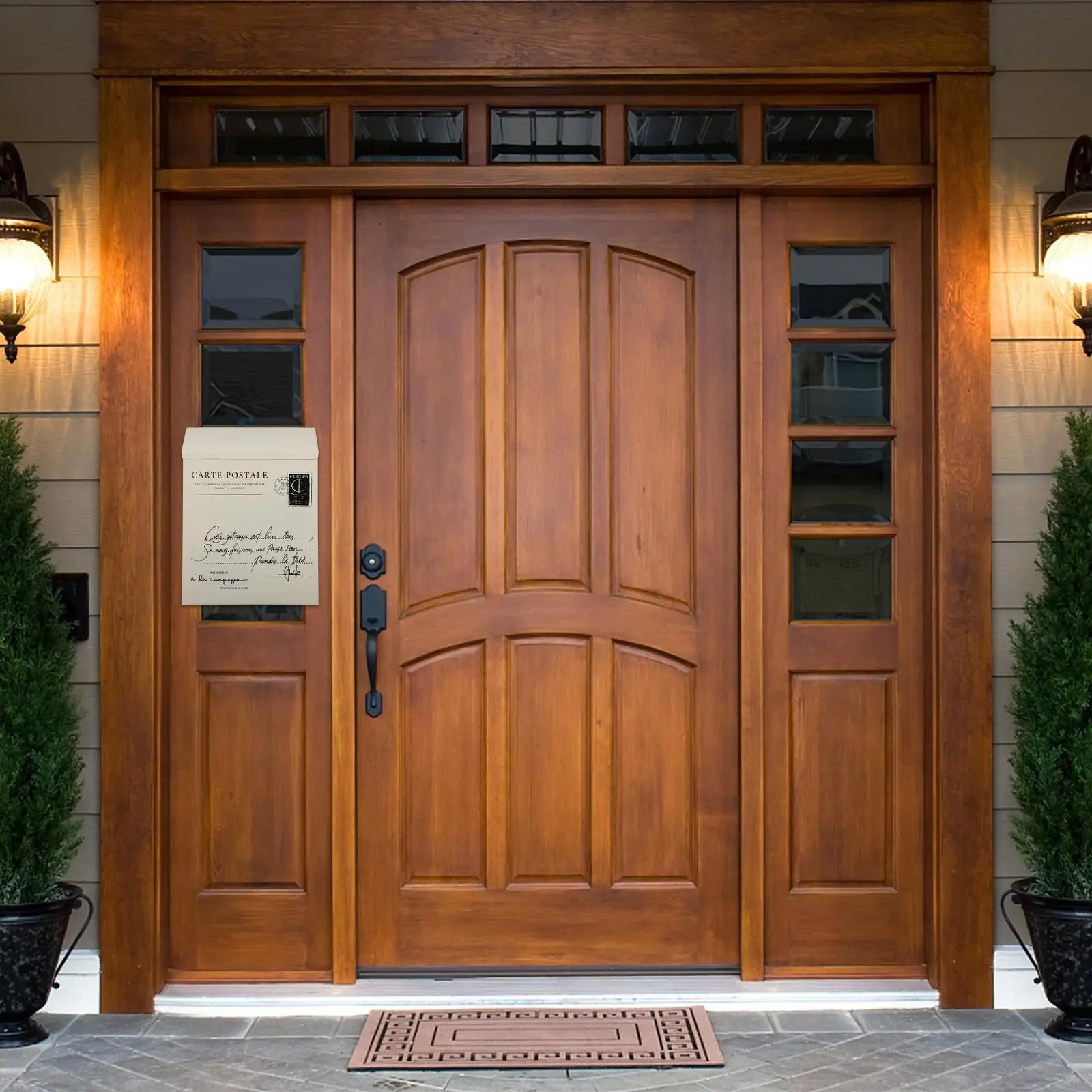 Donation Box Mailbox Retro Decor Bronze Iron Sheet Locking Mailboxes Decorative Wall Mount