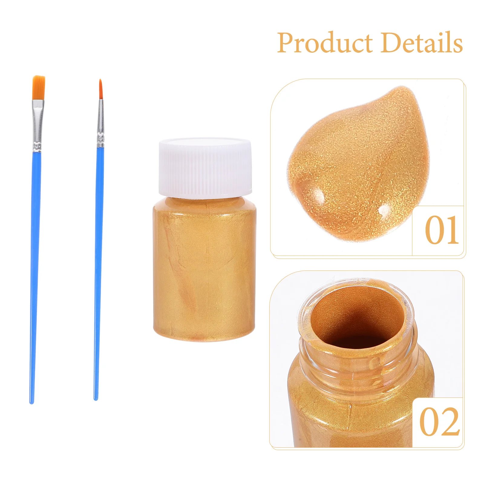 مجموعة واحدة من أصباغ الرسم اليدوي الذهبية المعدنية المصنوعة يدويًا من أجل لوازم فنية معدنية من السيراميك والنسيج الورقي