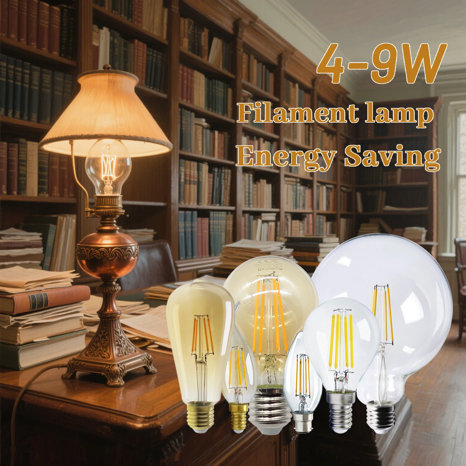 

4pcs Edison Glass LED Filament Bulb E27 B22 E14 Retro Led Light A60 ST64 AC220-240V Vintage Warm Lamp Lighting Indoor Living