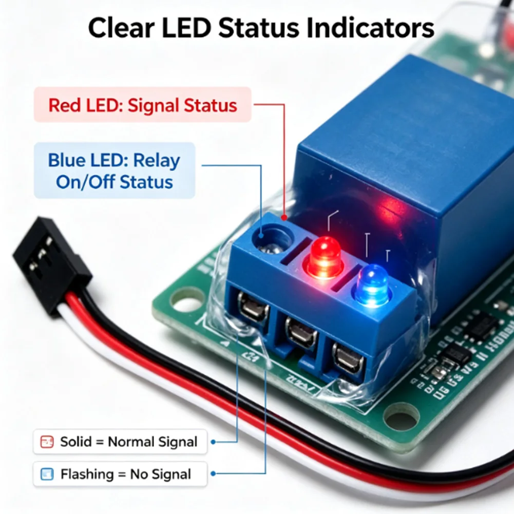 Single Channel Electronic Switch Module Compatible with For K1 Protocol 5V 12V Signal Input for RC Aircraft Use