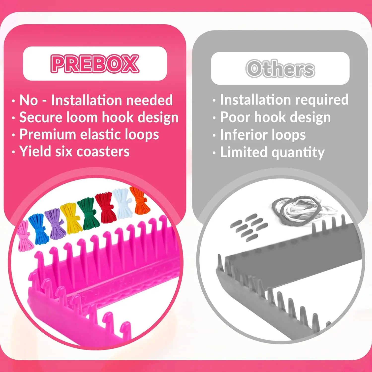 Weaving Loom Kit Toys, DIY Arts and Crafts for Kids and Adults, Ideal Gifts for Girls Ages 5 6 7 8-12 13, Easy Potholder Loom Kn