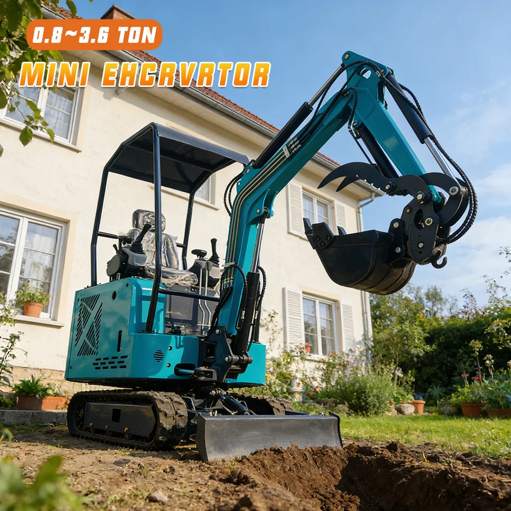 Mini Excavadora Resistente a la Intemperie de 2 Toneladas con Certificación CE, Motor Kubota, Miniexcavadora Pequeña para Uso en Múltiples Escenarios, Envío Gratuito