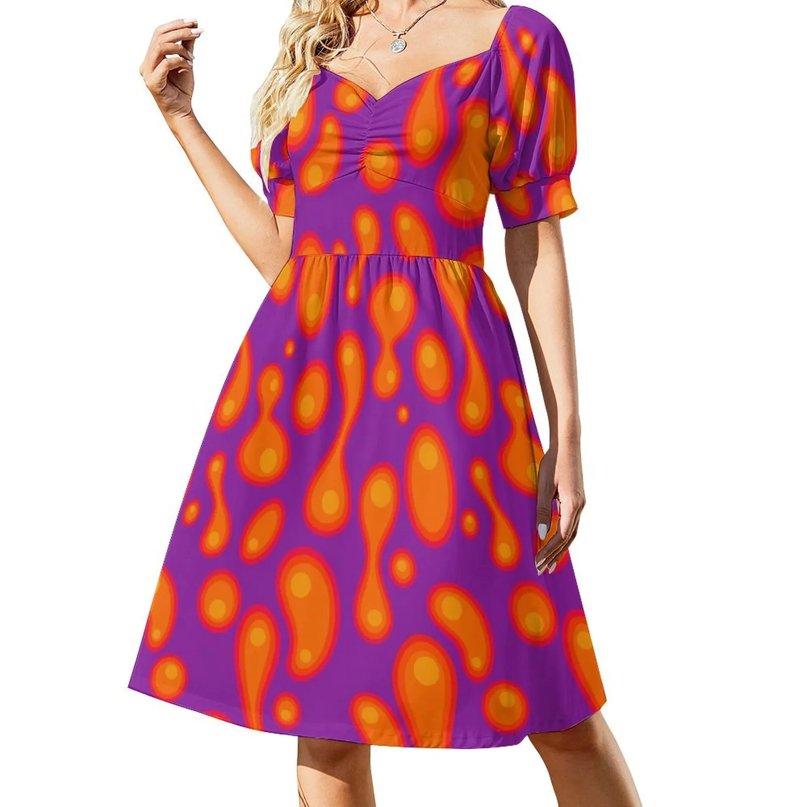 

Purple lava lamp Short Sleeved Dress beach dress dress party evening elegant luxury celebrity women clothes