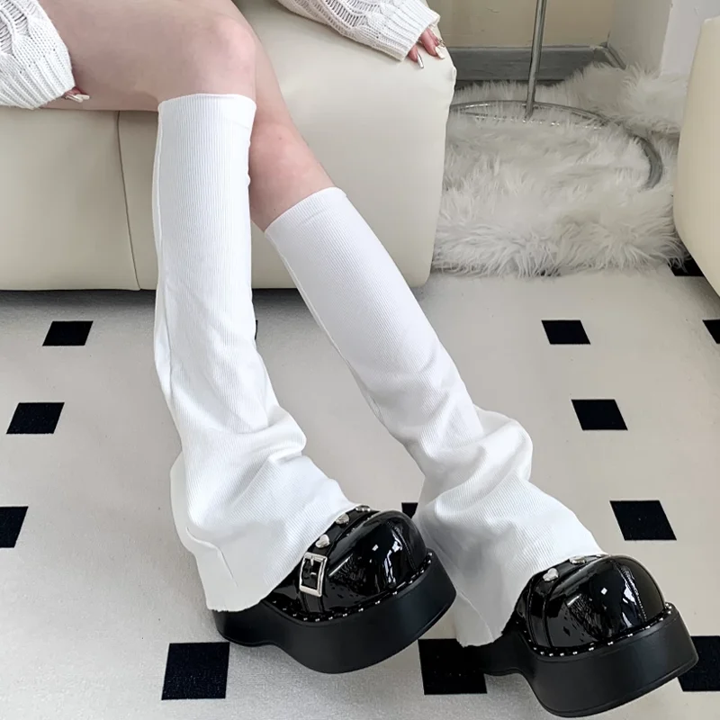 

Эластичные утягивающие гольфы в стиле Харадзюку, колготки до колена в стиле Y2K, расклешенные чулки-накладки на ноги, аксессуары