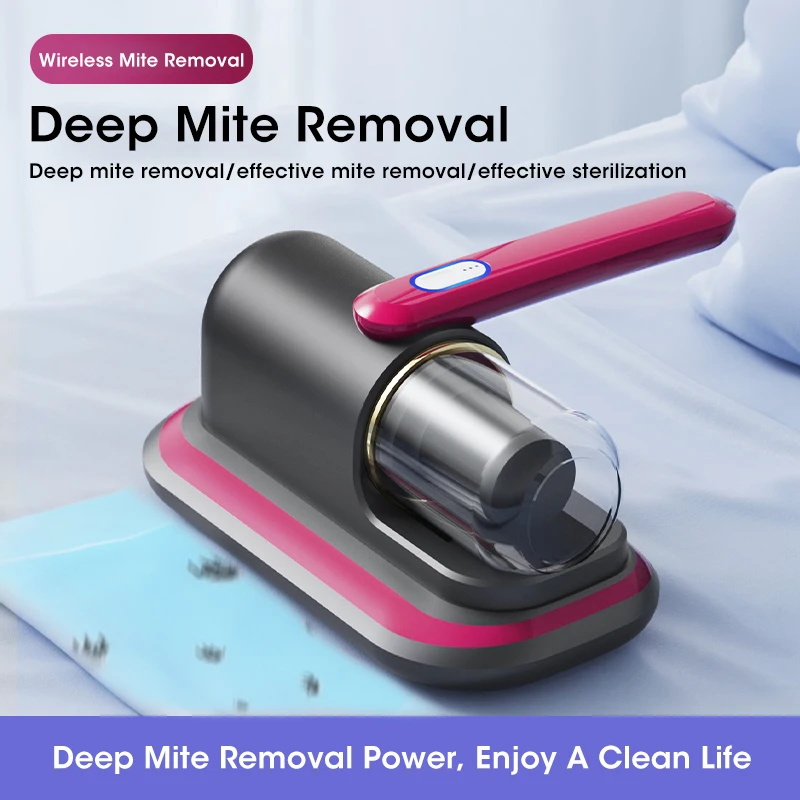 Vacuum Mite Remover For Baby Wireless UV Cleaner Mite Handheld Mattress Bed Dust Remover Indepth Cleaning Sofa Detachable Filter