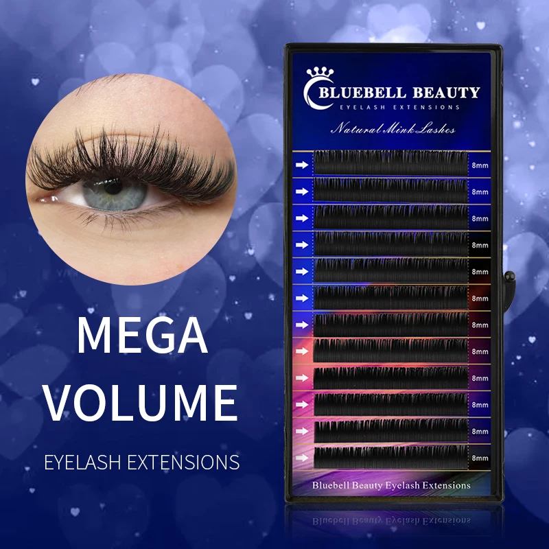 Bluebell Beauty Wholesale 8~15mm mix classic synthetic mink eyelash extension custom natural individual false lashes extension