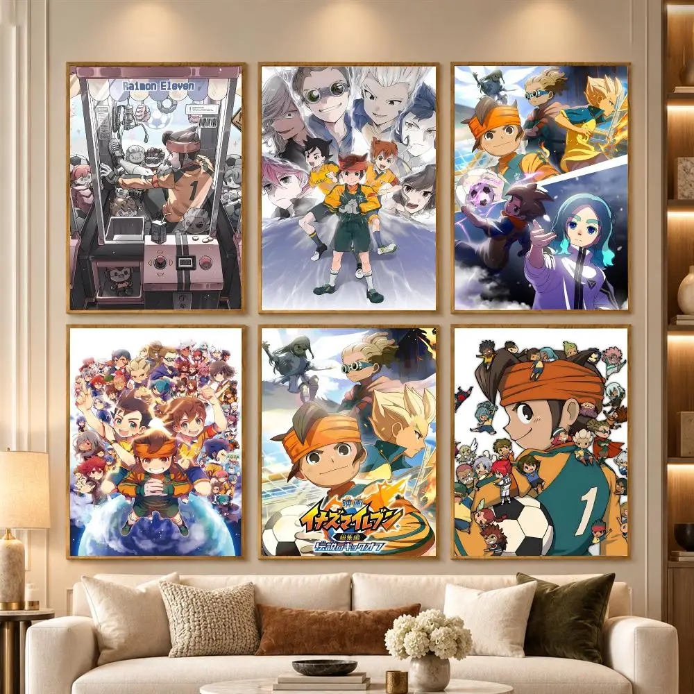 I-Inazuma Eleven Poster Wall Art Stickers Self Adhesive Print Mural Decals for Bedroom Living Room Apartment Home Decor Gift