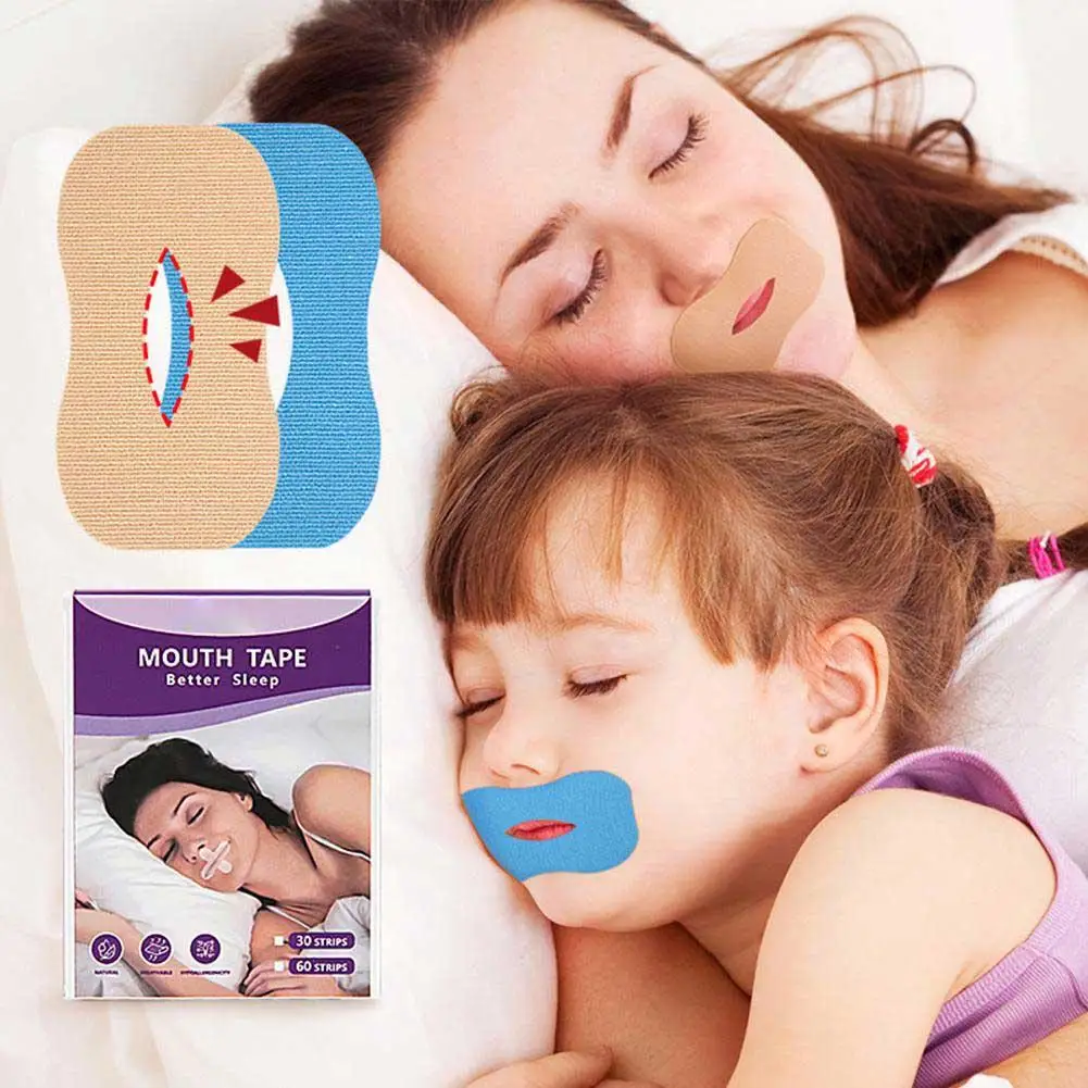 30PC Anti-Snoring Mouth Sticker Children Adult Night Sleep Lip Nose Breathing Improving Patch Mouth Correction Orthosis Tape