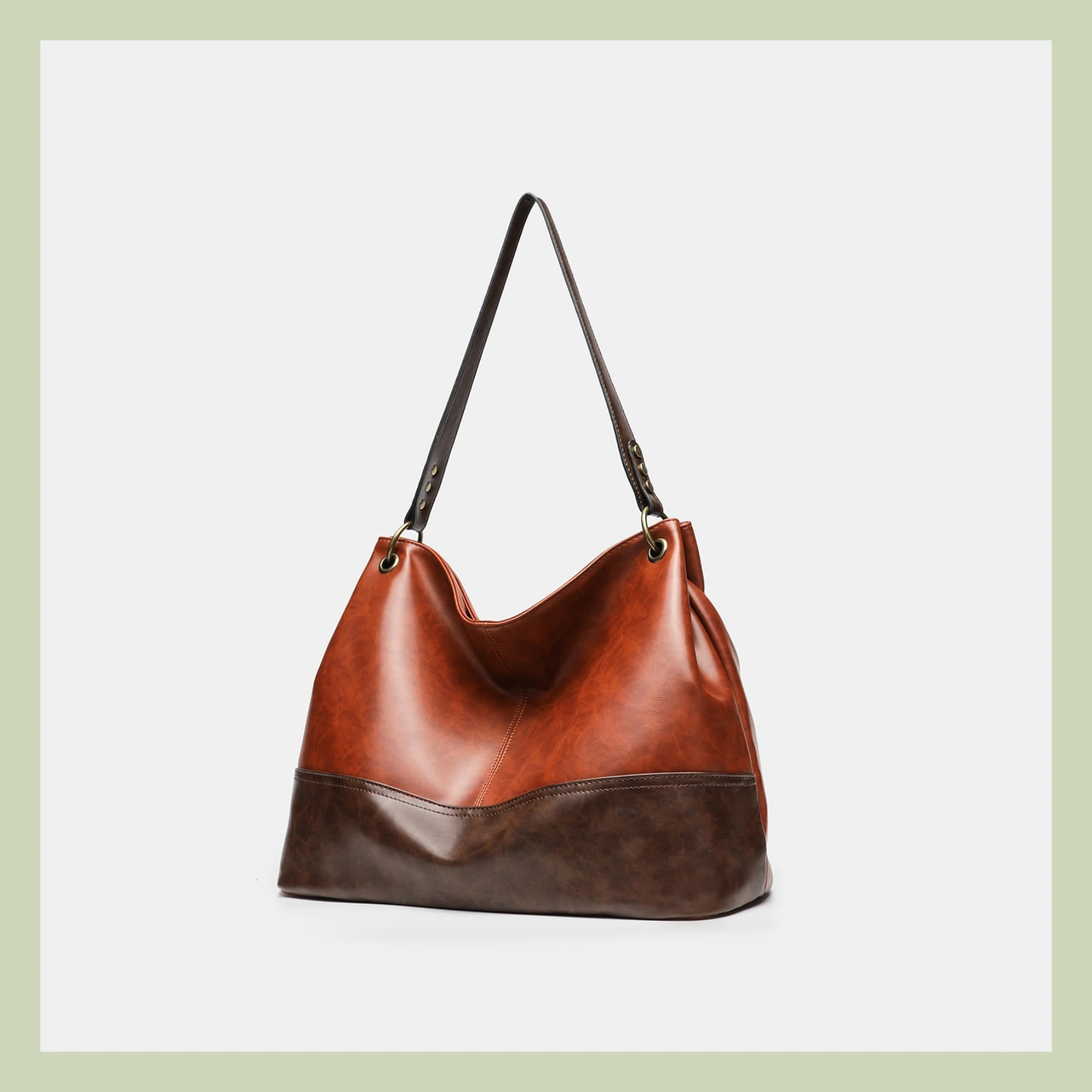 

2025 Women's Fashion Large Capacity Single Shoulder Tote Bag Simple Splicing Zipper Handbag Beach Bag